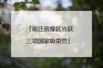 宿迁宿豫区喜获三项国家级荣誉